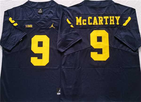 Mens Michigan Wolverines #9 McCARTHY Navy Stitched Jersey->michigan wolverines->NCAA Jersey